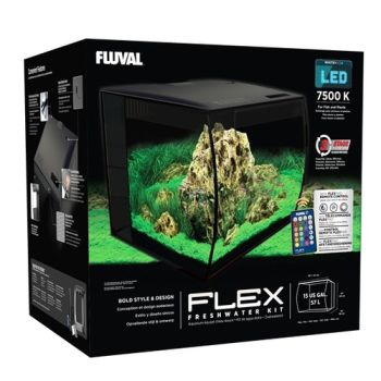 FLEX 57L 15 Gallon Aquarium Kit (16" x 15" x 15") - Fluval